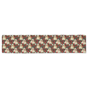 Festive Forest Lhasa Apsos Christmas Table Runner-Home Decor-Christmas, Home Decor, Lhasa Apso-ONE SIZE-2