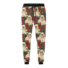 Load image into Gallery viewer, Festive Forest Lhasa Apsos Christmas Unisex Sweatpants-Apparel-Apparel, Christmas, Dog Dad Gifts, Dog Mom Gifts, Lhasa Apso, Pajamas-4