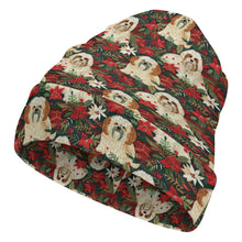 Load image into Gallery viewer, Festive Forest Lhasa Apsos Warm Christmas Beanie-Accessories-Accessories, Christmas, Dog Mom Gifts, Hats, Lhasa Apso-ONE SIZE-4