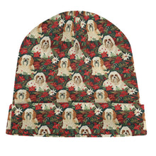 Load image into Gallery viewer, Festive Forest Lhasa Apsos Warm Christmas Beanie-Accessories-Accessories, Christmas, Dog Mom Gifts, Hats, Lhasa Apso-ONE SIZE-5