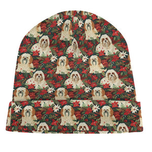 Festive Forest Lhasa Apsos Warm Christmas Beanie-Accessories-Accessories, Christmas, Dog Mom Gifts, Hats, Lhasa Apso-ONE SIZE-5