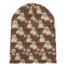 Load image into Gallery viewer, Festive Forest Lhasa Apsos Warm Christmas Beanie-Accessories-Accessories, Christmas, Dog Mom Gifts, Hats, Lhasa Apso-ONE SIZE-7