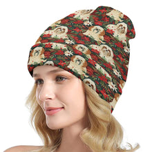 Load image into Gallery viewer, Festive Forest Lhasa Apsos Warm Christmas Beanie-Accessories-Accessories, Christmas, Dog Mom Gifts, Hats, Lhasa Apso-ONE SIZE-1