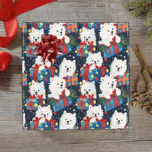 Load image into Gallery viewer, Festive Furry American Eskie Christmas Gift Wrapping Paper - 2 Rolls-Christmas Ornament-American Eskimo Dog,Christmas,Wrapping Paper-1