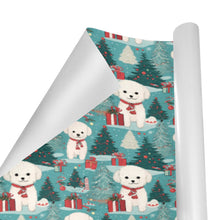 Load image into Gallery viewer, Festive Furry Bichon Frise Christmas Gift Wrapping Paper - 2 Rolls-Christmas Ornament-Bichon Frise,Christmas,Wrapping Paper-3