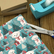 Load image into Gallery viewer, Festive Furry Bichon Frise Christmas Gift Wrapping Paper - 2 Rolls-Christmas Ornament-Bichon Frise,Christmas,Wrapping Paper-4