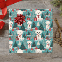 Load image into Gallery viewer, Festive Furry Bichon Frise Christmas Gift Wrapping Paper - 2 Rolls-Christmas Ornament-Bichon Frise,Christmas,Wrapping Paper-1