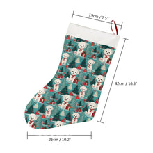 Load image into Gallery viewer, Festive Furry Bichon Frise Christmas Stocking-Christmas Ornament-Bichon Frise, Christmas, Home Decor-26X42CM-White3-4