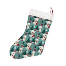 Load image into Gallery viewer, Festive Furry Bichon Frise Christmas Stocking-Christmas Ornament-Bichon Frise, Christmas, Home Decor-26X42CM-White3-1