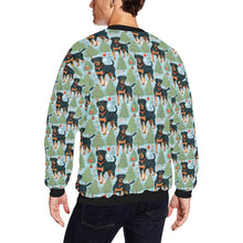 Load image into Gallery viewer, Festive Guardians Rottweiler&#39;s Christmas Fuzzy Sweatshirt for Men-Apparel-Apparel, Christmas, Dog Dad Gifts, Rottweiler, Sweatshirt-2