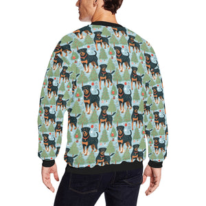 Festive Guardians Rottweiler's Christmas Fuzzy Sweatshirt for Men-Apparel-Apparel, Christmas, Dog Dad Gifts, Rottweiler, Sweatshirt-2