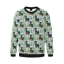 Load image into Gallery viewer, Festive Guardians Rottweiler&#39;s Christmas Fuzzy Sweatshirt for Men-Apparel-Apparel, Christmas, Dog Dad Gifts, Rottweiler, Sweatshirt-3