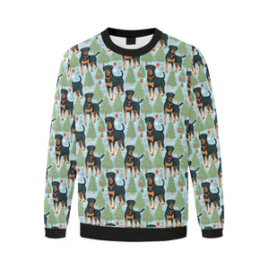 Festive Guardians Rottweiler's Christmas Fuzzy Sweatshirt for Men-Apparel-Apparel, Christmas, Dog Dad Gifts, Rottweiler, Sweatshirt-3