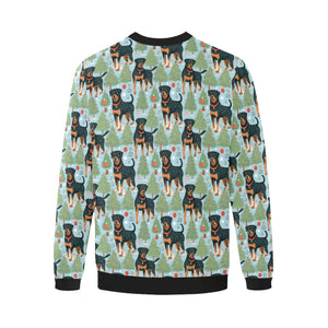 Festive Guardians Rottweiler's Christmas Fuzzy Sweatshirt for Men-Apparel-Apparel, Christmas, Dog Dad Gifts, Rottweiler, Sweatshirt-4