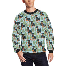 Load image into Gallery viewer, Festive Guardians Rottweiler&#39;s Christmas Fuzzy Sweatshirt for Men-Apparel-Apparel, Christmas, Dog Dad Gifts, Rottweiler, Sweatshirt-S-1