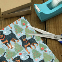 Load image into Gallery viewer, Festive Guardians Rottweiler's Christmas Gift Wrapping Paper - 2 Rolls-Christmas Ornament-Christmas,Rottweiler,Wrapping Paper-2