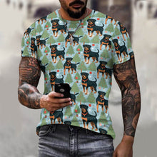 Load image into Gallery viewer, Festive Guardians Rottweiler&#39;s Christmas Men&#39;s Cotton T-Shirt-Apparel-Apparel, Christmas, Dog Dad Gifts, Rottweiler, Shirt, T Shirt-3