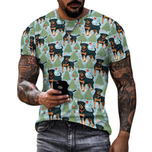 Load image into Gallery viewer, Festive Guardians Rottweiler&#39;s Christmas Men&#39;s Cotton T-Shirt-Apparel-Apparel, Christmas, Dog Dad Gifts, Rottweiler, Shirt, T Shirt-5