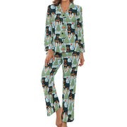 Festive Guardians Rottweiler's Christmas Pajamas Set for Women-Pajamas-Apparel, Christmas, Dog Mom Gifts, Pajamas, Rottweiler-4