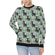 Load image into Gallery viewer, Festive Guardians Rottweiler&#39;s Christmas Sweatshirt for Women-Apparel-Apparel, Christmas, Dog Mom Gifts, Rottweiler, Sweatshirt-S-1