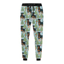 Load image into Gallery viewer, Festive Guardians Rottweiler&#39;s Christmas Unisex Sweatpants-Apparel-Apparel, Christmas, Dog Dad Gifts, Dog Mom Gifts, Pajamas, Rottweiler-4