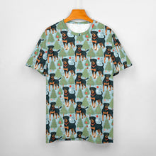 Load image into Gallery viewer, Festive Guardians Rottweiler&#39;s Christmas Women&#39;s Cotton T-Shirt-Apparel-Apparel, Christmas, Dog Mom Gifts, Rottweiler, T Shirt-5