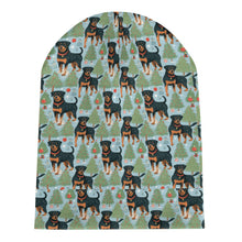 Load image into Gallery viewer, Festive Guardians Rottweiler&#39;s Warm Christmas Beanie-Accessories-Accessories, Christmas, Dog Mom Gifts, Hats, Rottweiler-ONE SIZE-White2-8