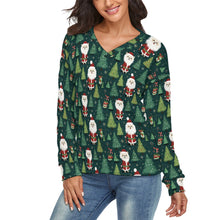 Load image into Gallery viewer, Festive Masquerade Maltese Women's V-Neck Christmas Sweater-Apparel-Apparel,Christmas,Dog Mom Gifts,Maltese,Sweater,Sweatshirt-4