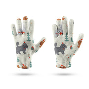 Festive Poodles in Christmas Cheer Touch Screen Gloves-Accessories-Accessories, Dog Dad Gifts, Dog Mom Gifts, Gloves-5