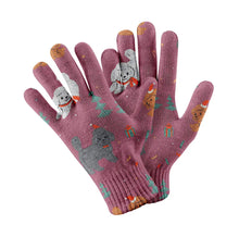 Load image into Gallery viewer, Festive Poodles in Christmas Cheer Touch Screen Gloves-Accessories-Accessories, Dog Dad Gifts, Dog Mom Gifts, Gloves-6
