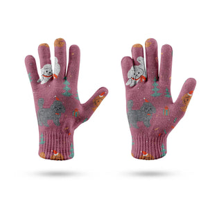 Festive Poodles in Christmas Cheer Touch Screen Gloves-Accessories-Accessories, Dog Dad Gifts, Dog Mom Gifts, Gloves-7