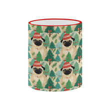 Load image into Gallery viewer, Festive Pug and Pine Forest Christmas Coffee Mug-4