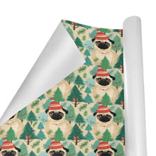Load image into Gallery viewer, Festive Pug and Pine Forest Christmas Gift Wrapping Paper - 2 Rolls-Christmas Ornament-Christmas,Pug,Wrapping Paper-3