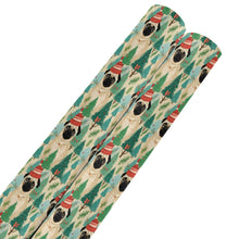Load image into Gallery viewer, Festive Pug and Pine Forest Christmas Gift Wrapping Paper - 2 Rolls-Christmas Ornament-Christmas,Pug,Wrapping Paper-Pug-5