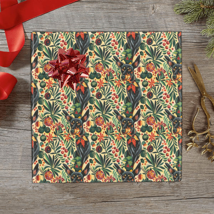Festive Whiskers Doberman Christmas Gift Wrapping Paper - 2 Rolls-Christmas Ornament-Christmas,Doberman,Wrapping Paper-1