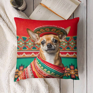 Fiesta de Fawn Red Chihuahua Plush Pillow Case-Chihuahua, Dog Dad Gifts, Dog Mom Gifts, Home Decor, Pillows-7