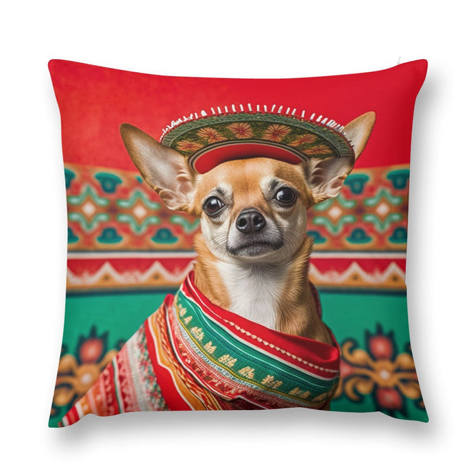 Fiesta de Fawn Red Chihuahua Plush Pillow Case-Chihuahua, Dog Dad Gifts, Dog Mom Gifts, Home Decor, Pillows-8