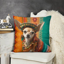 Load image into Gallery viewer, Fiesta of Colors Fawn Chihuahua Plush Pillow Case-Chihuahua, Dog Dad Gifts, Dog Mom Gifts, Home Decor, Pillows-4