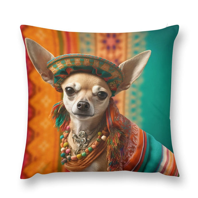 Fiesta of Colors Fawn Chihuahua Plush Pillow Case-Chihuahua, Dog Dad Gifts, Dog Mom Gifts, Home Decor, Pillows-6