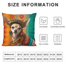 Load image into Gallery viewer, Fiesta of Colors Fawn Chihuahua Plush Pillow Case-Chihuahua, Dog Dad Gifts, Dog Mom Gifts, Home Decor, Pillows-12 &quot;×12 &quot;-White-1