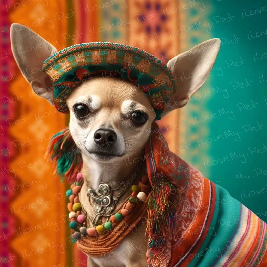 Fiesta of Colors Fawn Chihuahua Wall Art Poster-Art-Chihuahua, Dog Art, Home Decor, Poster-1