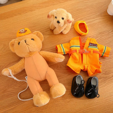 Fireman Teddy Mascot Golden Retriever Stuffed Animal Plush Toys