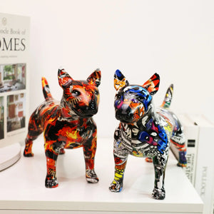 Flaming Bull Terrier Resin Statue-2