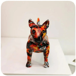 Flaming Bull Terrier Resin Statue-4