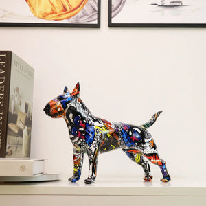 Flaming Bull Terrier Resin Statue-7