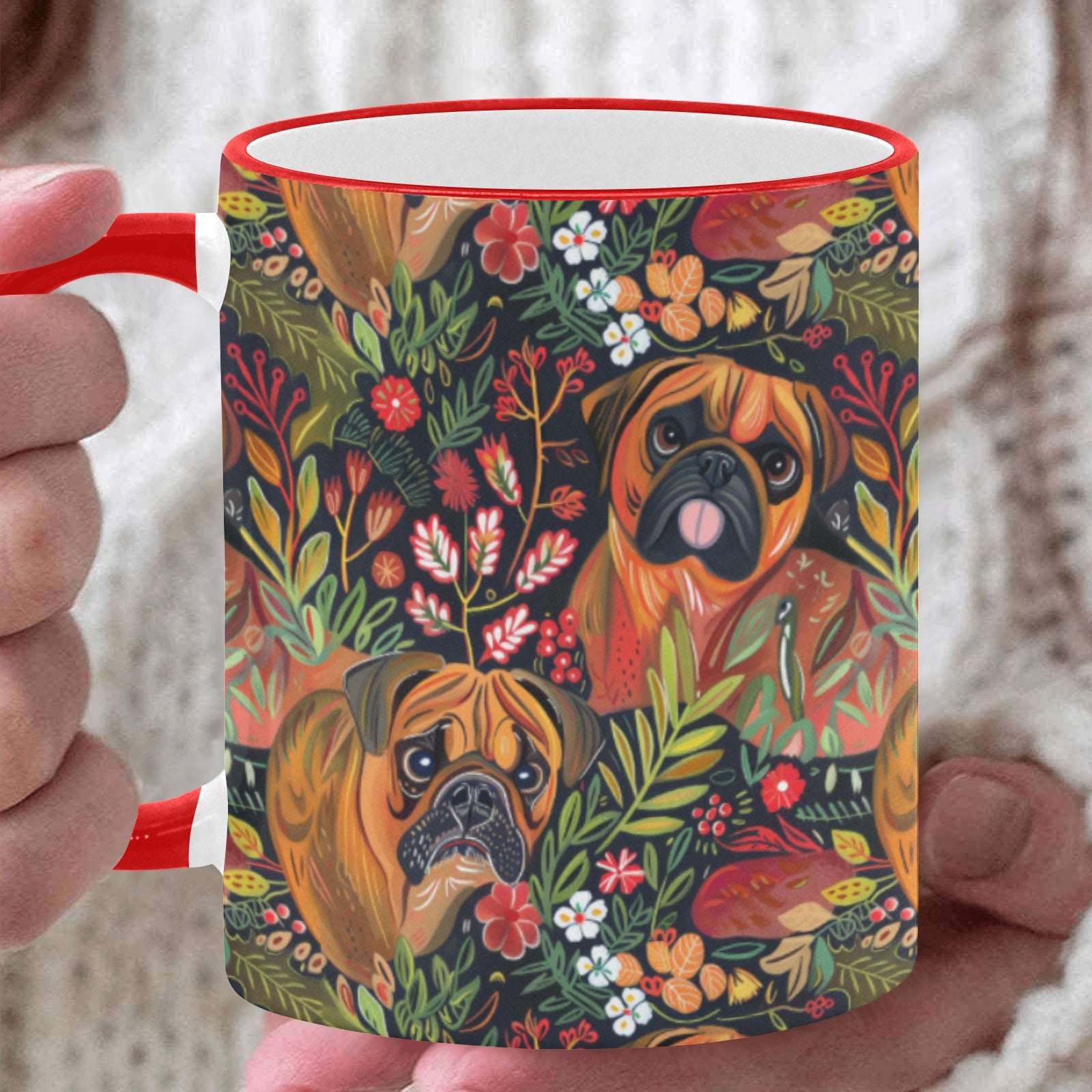 Floral Boxers In Bloom Christmas Coffee Mug White8 One Size
