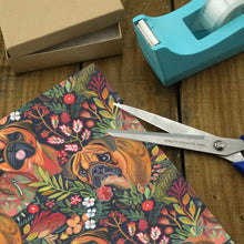 Load image into Gallery viewer, Floral Boxers in Bloom Christmas Gift Wrapping Paper - 2 Rolls-Christmas Ornament-Boxer,Christmas,Wrapping Paper-2