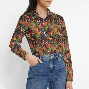 Floral Boxers In Bloom Christmas Womens Shirt 2 360x