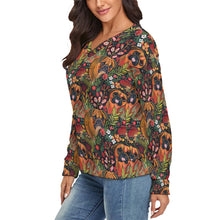 Load image into Gallery viewer, Floral Boxers in Bloom Women's V-Neck Christmas Sweater-Apparel-Apparel,Boxer,Christmas,Dog Mom Gifts,Sweater,Sweatshirt-3