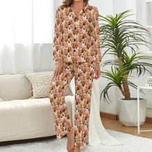 Load image into Gallery viewer, Floral Corgi Blossom Delight Pajama Set for Women-Pajamas-Apparel, Corgi, Pajamas-2